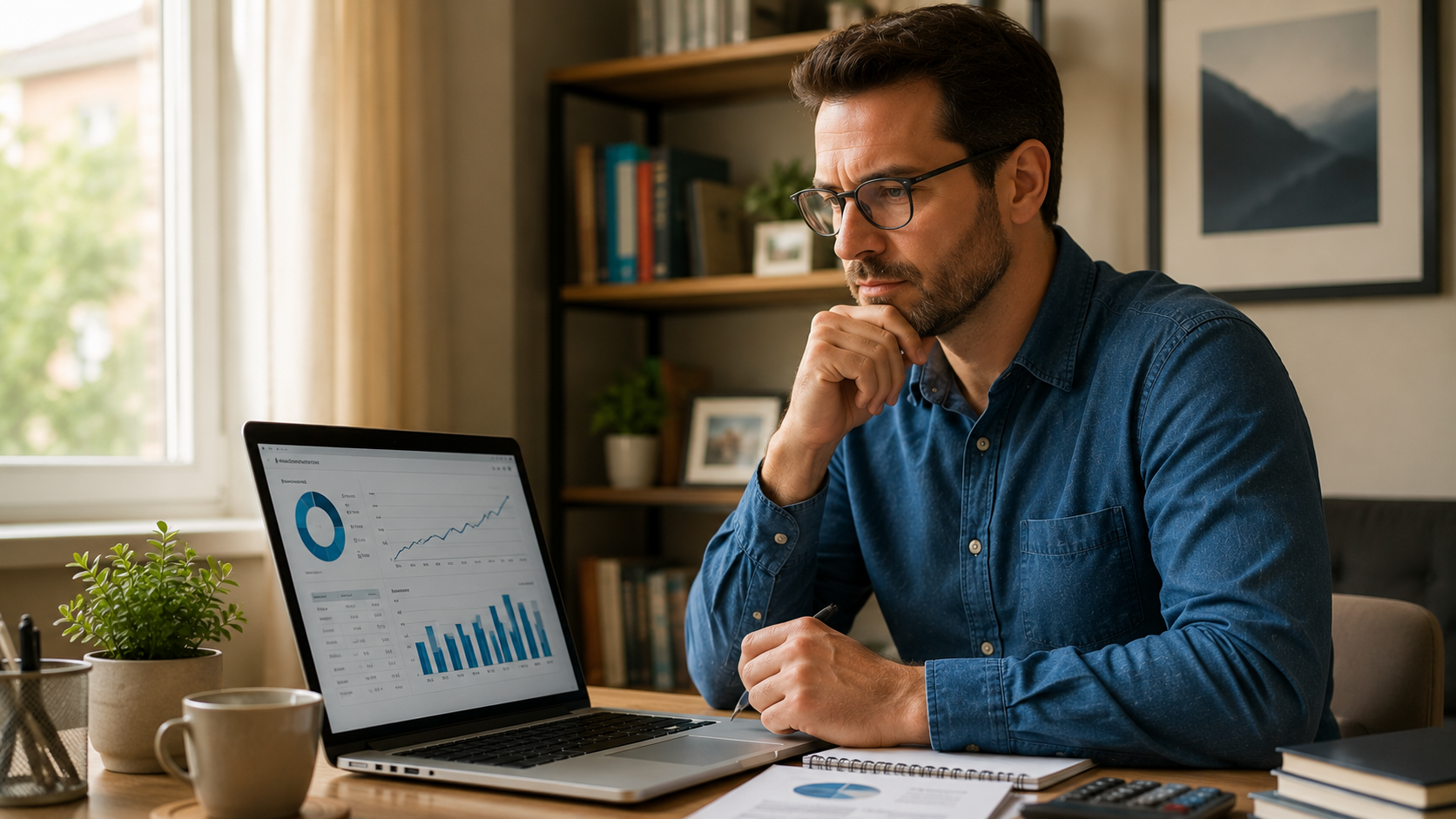 Pessoa analisando como funciona o cálculo do score de crédito e o que afeta a nota