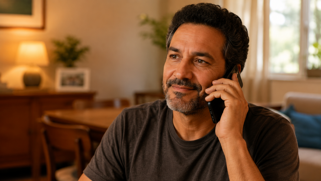 Pessoa lidando com cobrança de dívida prescrita de forma tranquila e informada