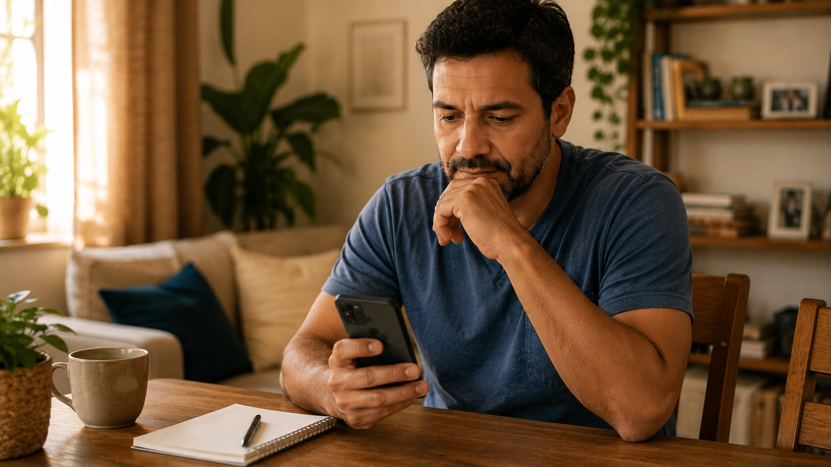 Trabalhador demitido verificando direitos do seguro-desemprego 2026 pelo celular