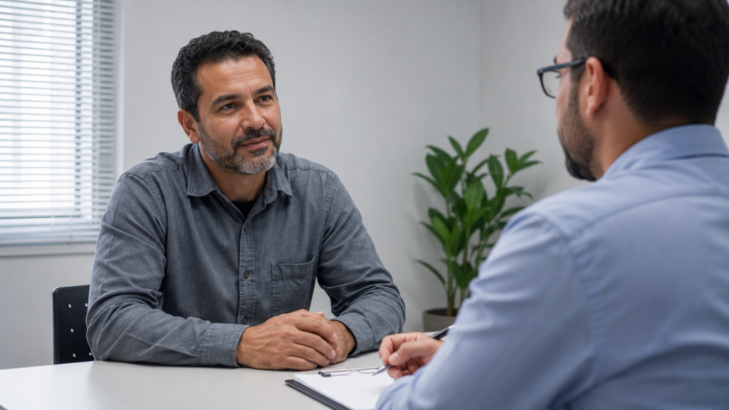 entrevista de emprego com análise de documentos candidato negativado