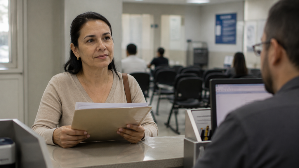 mulher no juizado especial cível pedindo indenização por negativação indevida
