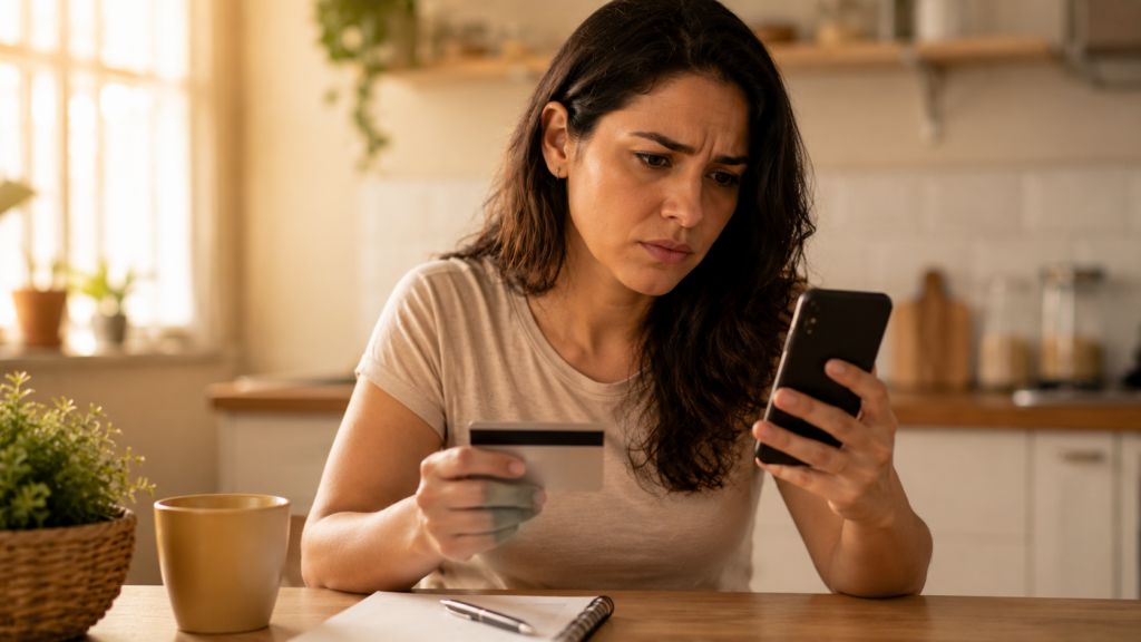 pessoa preocupada com dívida no cartão de crédito que virou nome sujo