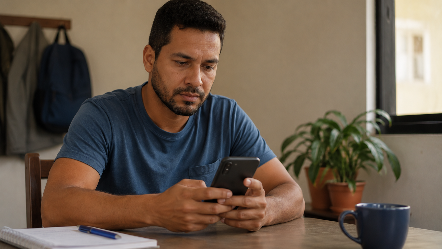 trabalhador consultando seguro-desemprego pelo celular no guia completo